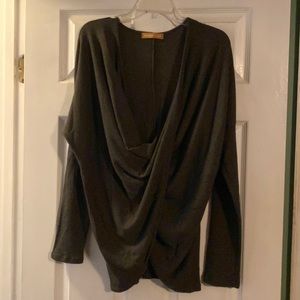 Gray waffle crossover shirt size large